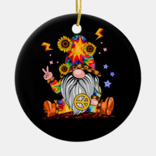 Blume Hippie Gnome Gefärbte Krawatte Gnome Peace S Keramik Ornament