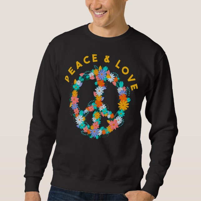 Blume Hippie Kostüme Frieden signalisieren Frieden Sweatshirt (Vorderseite)