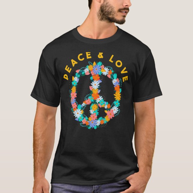 Blume Hippie Kostüme Frieden signalisieren Frieden T-Shirt (Vorderseite)