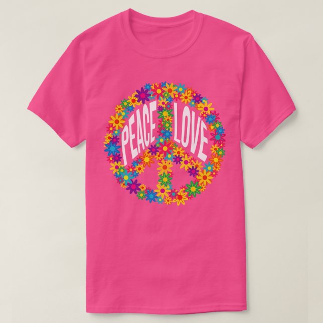 Blume Hippie Peace Sign T-Shirt (Design vorne)