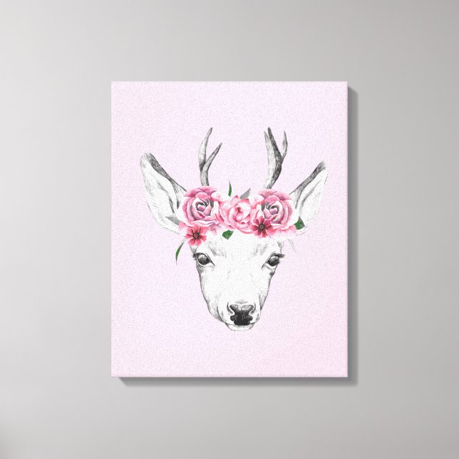 Blume Hirsch Leinwanddruck (Vorderseite)