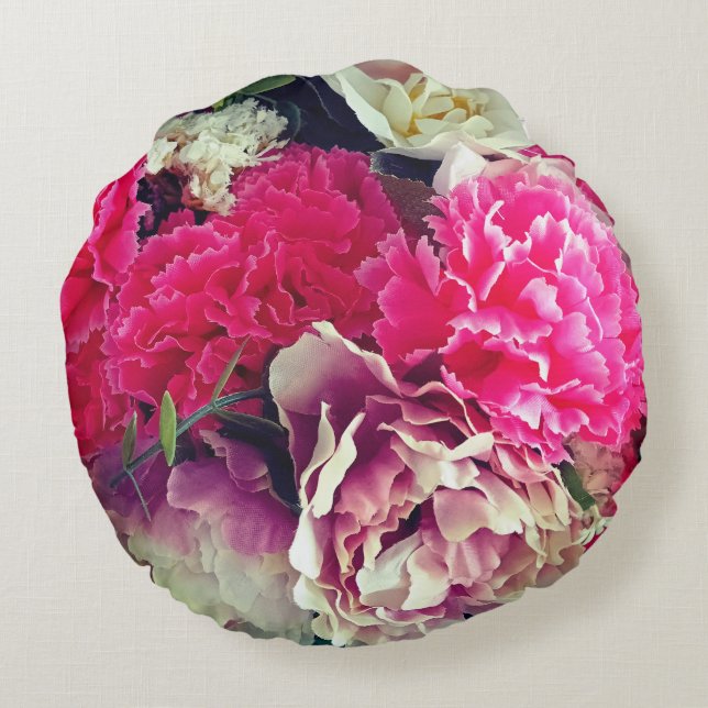 Blume Hm Rundes Kissen (Rückseite)