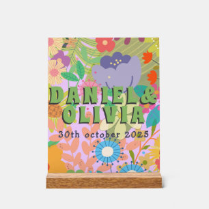 Blume Hochzeit Acrylschild