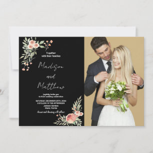 Blume Hochzeit Einladungen mit Foto
