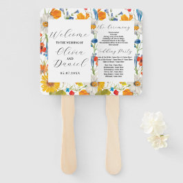 Blume Hochzeit Hand Fan Sommer Florals Programm Fächer