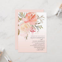 Blume Hochzeit mit Wasserfarbe Rosa Pfirsichfarben