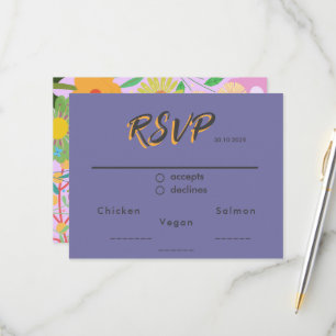 Blume Hochzeit RSVP Karte