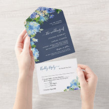 Blume Hochzeit von Navy Blue Botanical Hydrangea