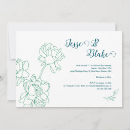 Blume Hochzeit von Roten  Einladung