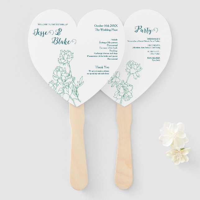 Blume Hochzeit von Roten  Fächer (Vorne und Hinten)