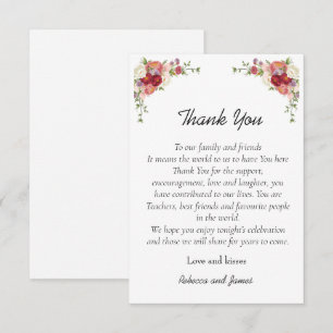 Blume Hochzeit von Wasserfarbenpeony Dankeskarte