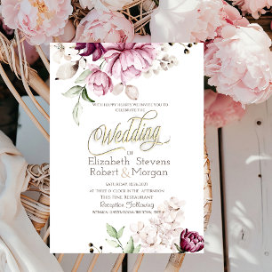 Blume Hochzeit von Watercolor Chic Violet Einladung