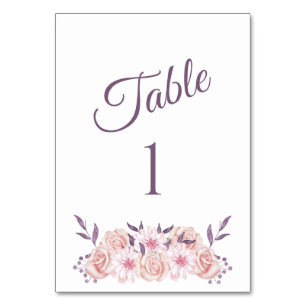 Blume-Hochzeiten-Hochzeitsstimmung in Aquarellfarb Tischnummer