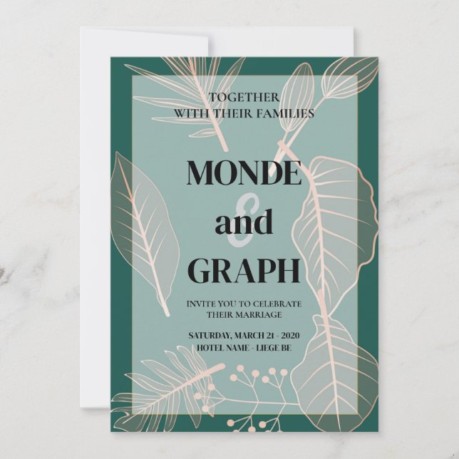 Blume Hochzeiten Kunst Einladung (Vorderseite)