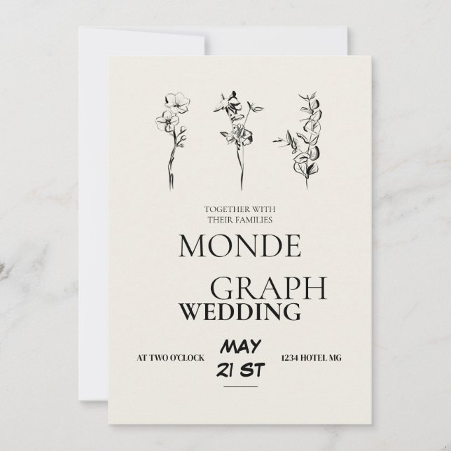 Blume Hochzeiten Kunst Einladung (Vorderseite)