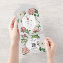 Blume Hochzeiten von Watercolor Pink White Peonies