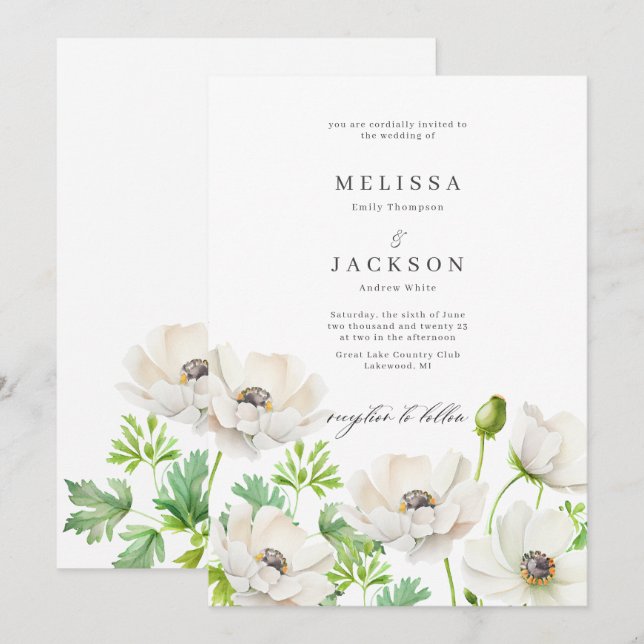 Blume Hochzeitsfeiern Einladung (Vorne/Hinten)