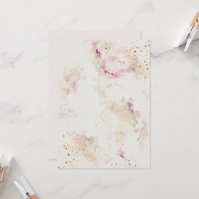 Blume Hochzeitsfeiern Einladung zum Aquarellpapier (Vorderseite/Rückseite Beispiel)