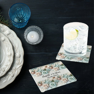 Blume Hochzeitsfeiern Glasuntersetzer