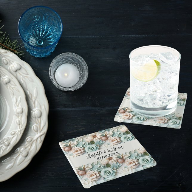 Blume Hochzeitsfeiern Glasuntersetzer (Von Creator hochgeladen)