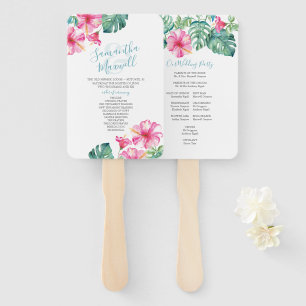 Blume-Hochzeitsprogramm für tropische Hibisken Fächer