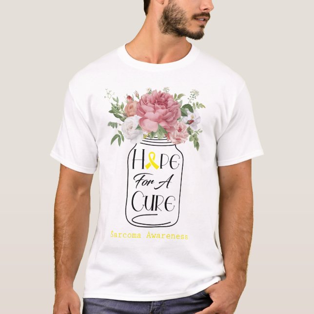Blume hofft auf eine Heilung des Sarcoma-Bewusstse T-Shirt (Vorderseite)