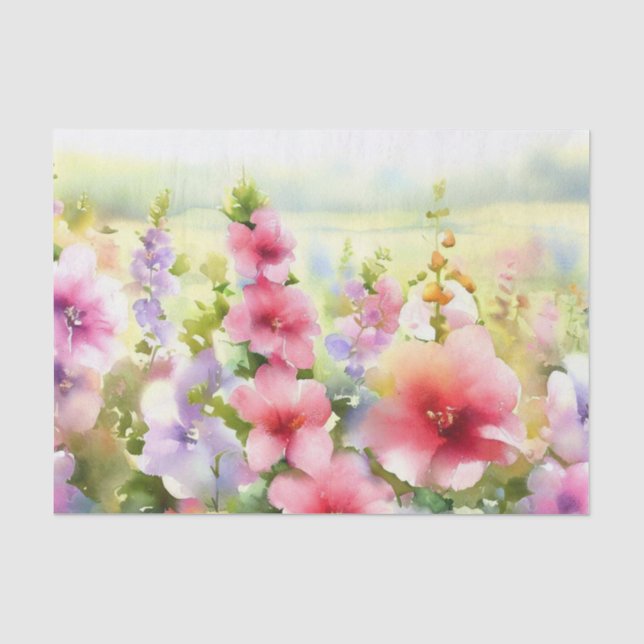 Blume-Hollyhock (D) Seidenpapier (Vorderseite)