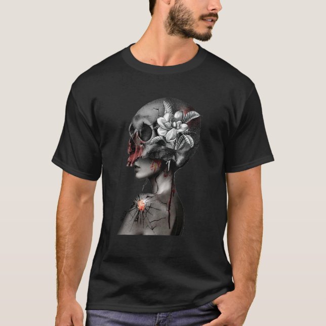 Blume-Horror-Skulptur T-Shirt (Vorderseite)