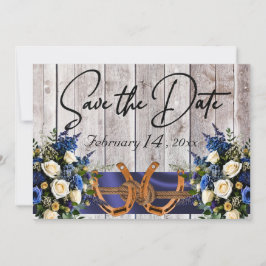 Blume & Hufeisen, Hochzeiten mit blauen Ribbon Save The Date