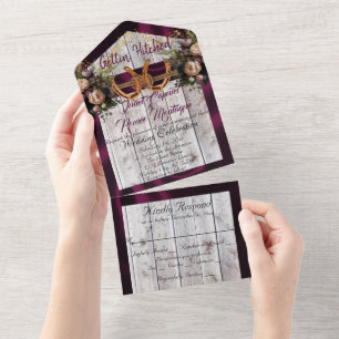 Blume & Hufeisen, Lila Band All In One Einladung