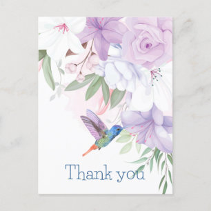 Blume Hummingbird Bird Dank Postkarte