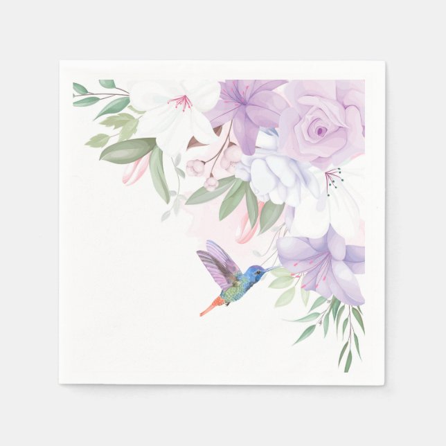 Blume Hummingbird Bird Dank Serviette (Vorderseite)