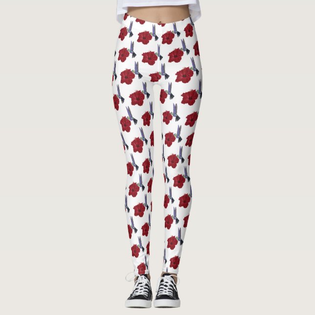 Blume Hummingbird Liebe Leggings (Vorderseite)