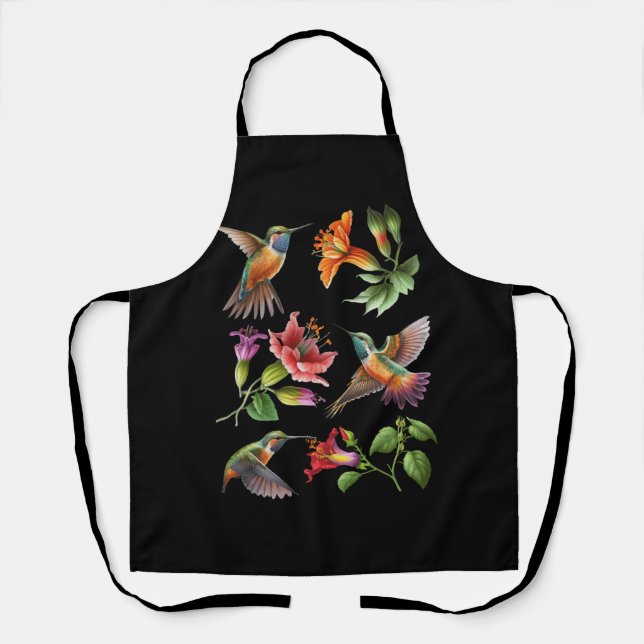 Blume Hummingbird Lover Vintage Natur Hummingbi Schürze (Vorderseite)