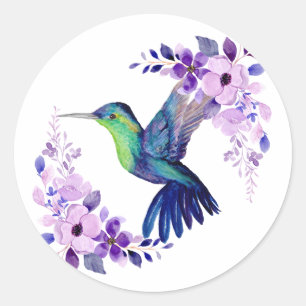 Blume Hummingbird Runder Aufkleber