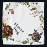 Blume Hund | Hund in Wedding Monogram Pet  Halstuch<br><div class="desc">Wer will nicht, seine Fell-Babys an einem der schönsten Tage ihres Lebens zu zeigen? Das Design zeichnet sich durch einen wunderschönen Blumenkranz aus, der Ihre Persönlichkeitswahl bestimmt. "Blume Hund" und Haustiername auf der gegenüberliegenden Seite. Fügen Sie diesem Design Ihre benutzerdefinierte Formulierung hinzu, indem Sie die Felder "Diese Designvorlage bearbeiten" auf...</div>