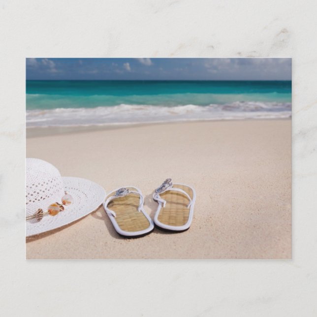 Blume-Hut und Slipper-Postkarte Postkarte (Vorderseite)