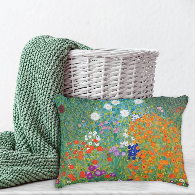 Blume Hütte Garten Landschaft Gustav Klimt Zierkissen (Von Creator hochgeladen)