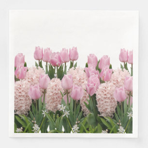 Blume Hyacinth und Tulips Basketball Abendessen Na Serviette
