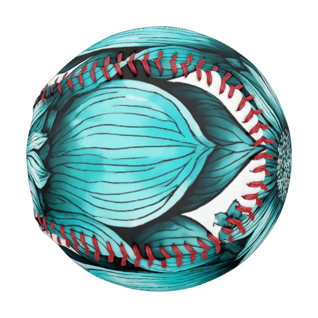 Blume Hyper realistisch Pen Illustration Print" Baseball (Rückseite Links)