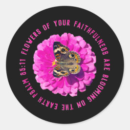 Blume Ihrer Blume und Ihres Schmetterlings Runder Aufkleber