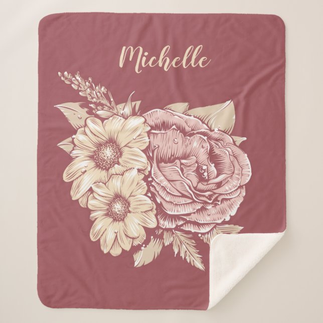 Blume Illustration individuelle Name Decken (Vorderseite)