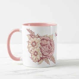 Blume Illustration individuelle Name Tasse