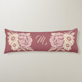 Blume Illustration, kundenspezifisches Monogramm K Seitenschläferkissen