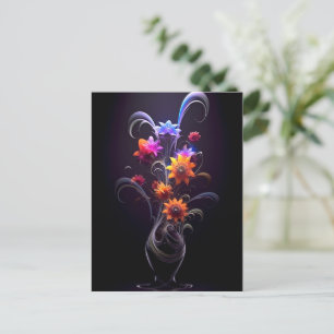Blume Illustrator Abstrakte Malerei farbig Postkarte