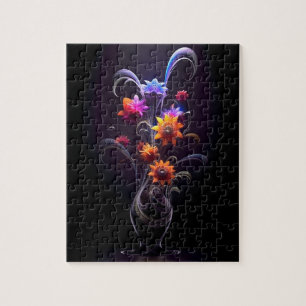 Blume Illustrator Abstrakte Malerei farbig Puzzle