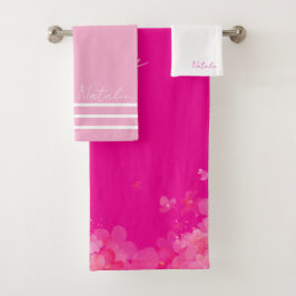 Blume im Aquarellgarten Badhandtuch Set