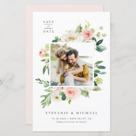 Blume im Aquarellgarten Save the Date Foto