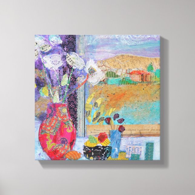 Blume im Fenster 2014 Leinwanddruck (Vorderseite)