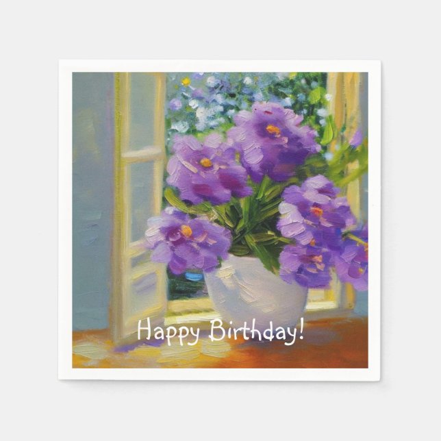 Blume im Fenster Serviette (Vorderseite)